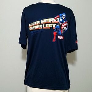 Captain America Run Disney Sports fabric shirt sz Small